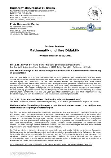 Mathematik und ihre Didaktik - HU Berlin