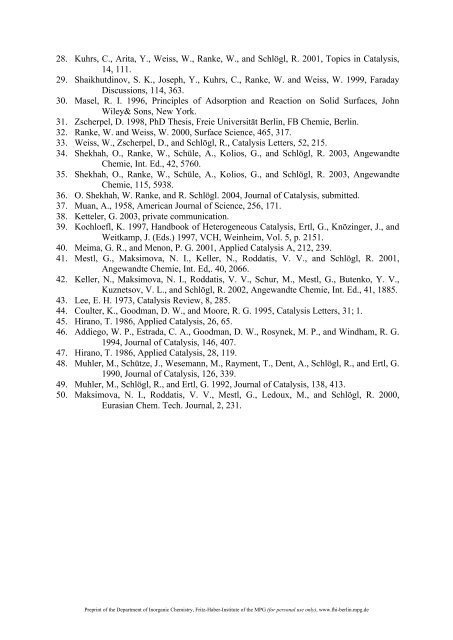 IRON OXIDE FILMS FOR in-situ MODEL CATALYSIS - PubMan