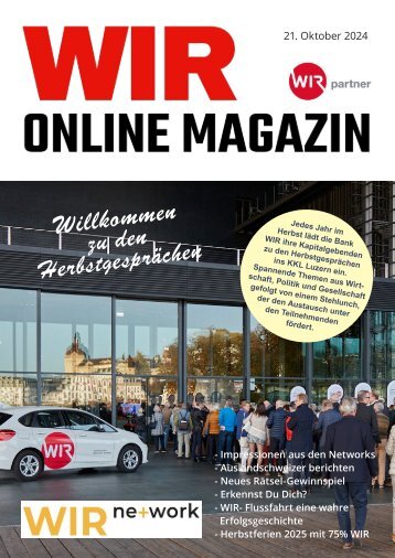 WIR ONLINE MAGAZIN vom 21. Oktober 2024 - Reminderausgabe