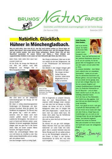 Natürlich. Glücklich. Hühner in Mönchengladbach. - Bioland Brungs