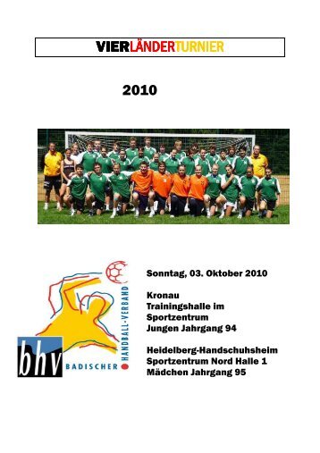 Spielpläne und Hallenheft - Badischer Handball-Verband