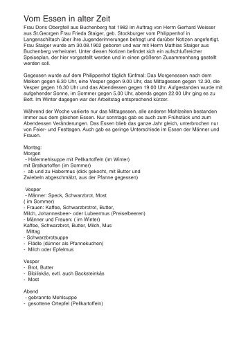 Vom Essen in alter Zeit - PDF - Geschichtsverein Buchenberg