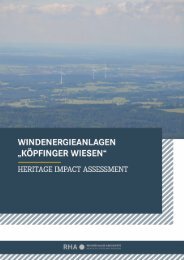 Heritage Impact Assessment - Windenergieanlagen Köpfinger Wiesen