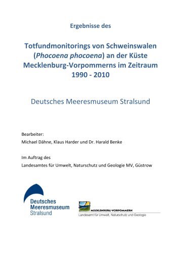 Totfundmonitoring von Schweinswalen an der Küste M-Vs 1990 - 2010