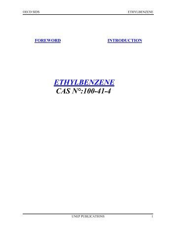 ETHYLBENZENE CAS N°:100-41-4 - UNEP Chemicals