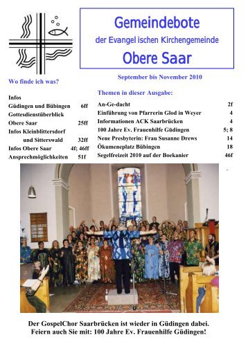 Gottes - Evangelische Kirchengemeinde Obere Saar