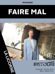 Faire mal - Programme de soirée