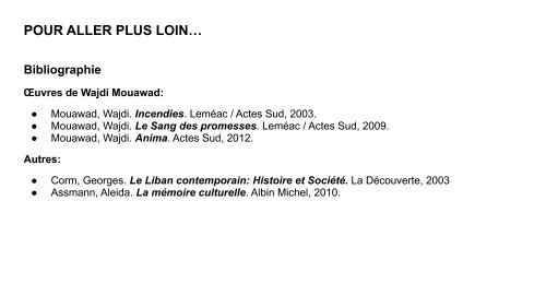 Accompagnement pédagogique pour la pièce Incendies