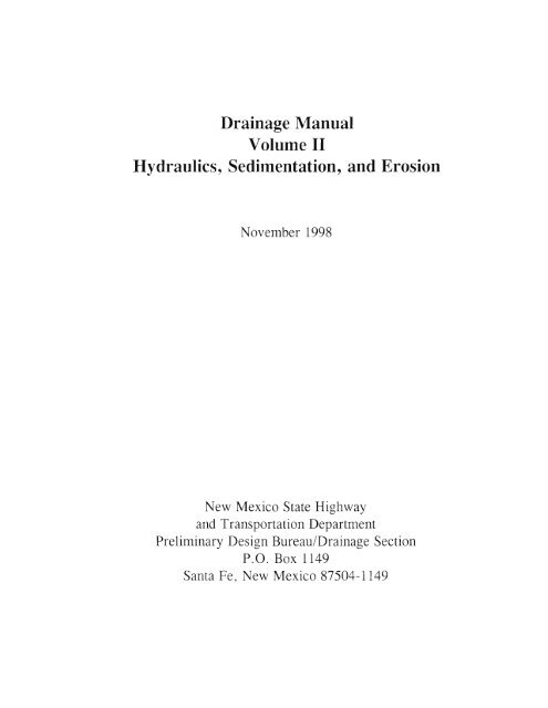 Hydraulics, Sedimentation and Erosion - New Mexico Department of ...