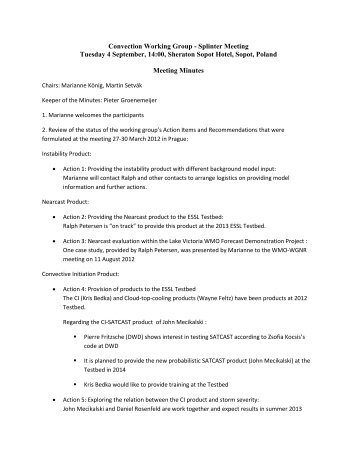 Meeting Minutes - European Severe Storms Laboratory