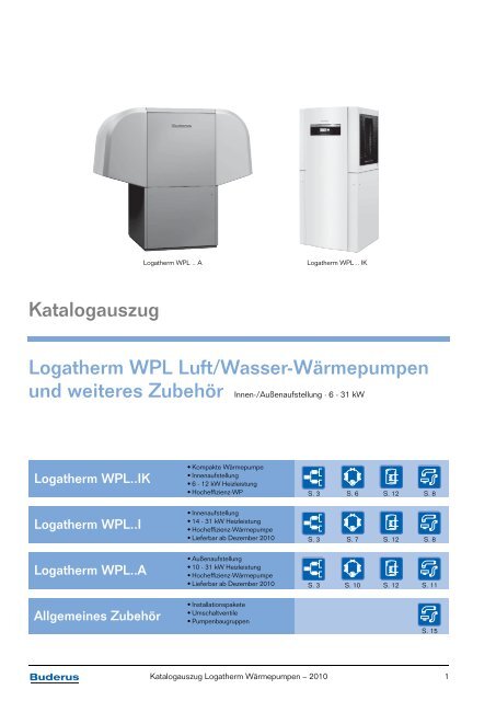 Katalogauszug Logatherm Luft/Wasser-Wärmepumpen ... - Buderus