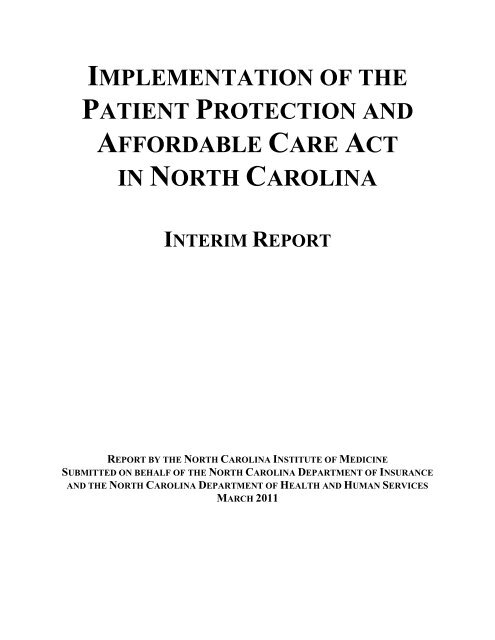 implementation of the patient protection and affordable care act