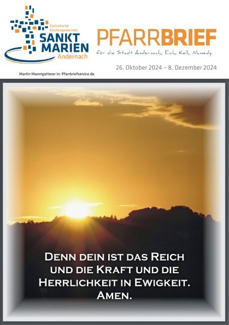 Pfarrbrief November - 2. Advent 2024