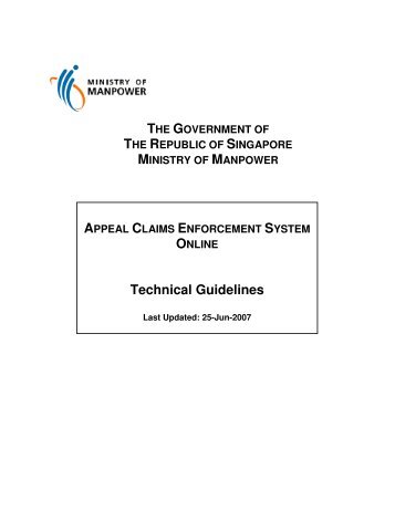 1. Technical Guidelines - Ministry of Manpower