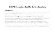 NCVPS Evaluation Tool for Online Teachers - North Carolina Virtual ...