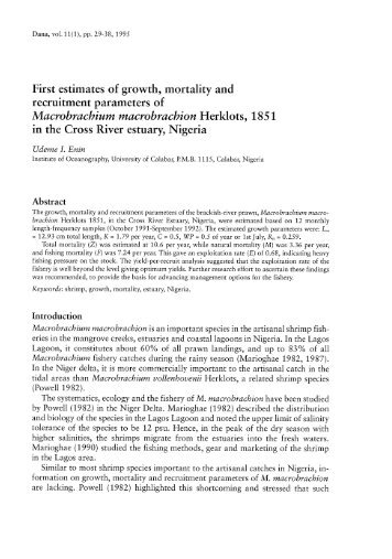 First estimates of growth, mortality and recruitment ... - DTU Aqua