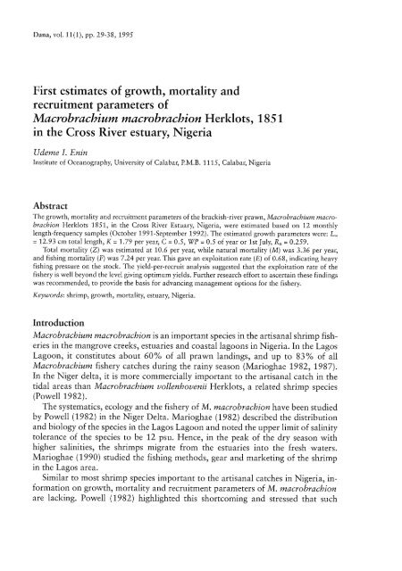 First estimates of growth, mortality and recruitment ... - DTU Aqua