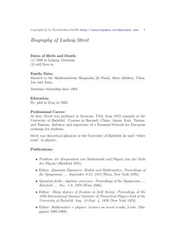 Biography of Ludwig Streit
