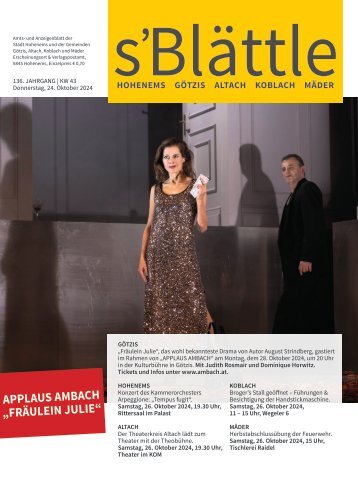 s'Blättle Nr. 43 - Do, 24. Oktober 2024