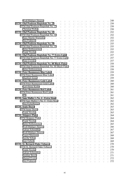 Table of Contents - DAFT - die De.Alt.Fan.Tabak