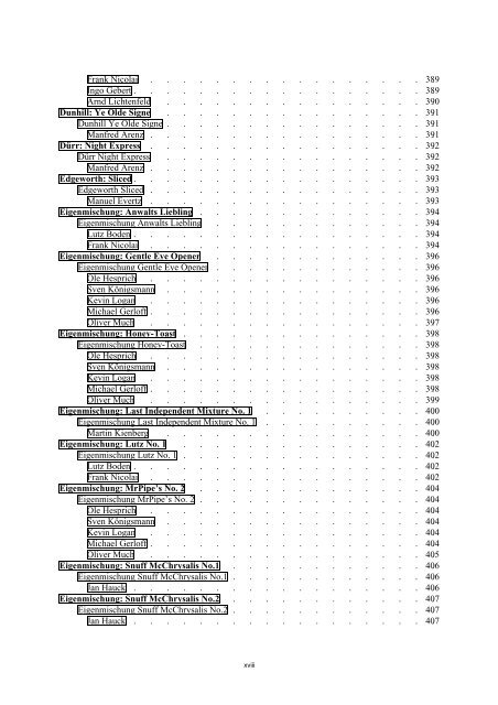 Table of Contents - DAFT - die De.Alt.Fan.Tabak