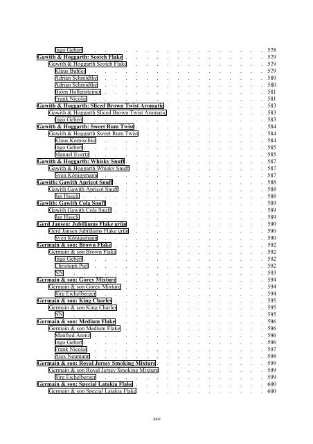 Table of Contents - DAFT - die De.Alt.Fan.Tabak