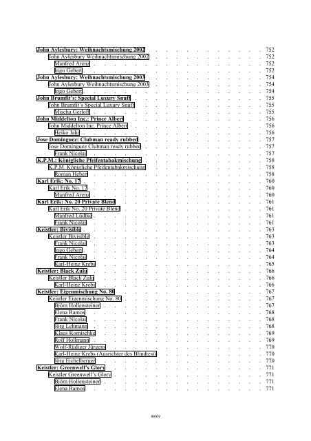 Table of Contents - DAFT - die De.Alt.Fan.Tabak