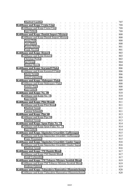 Table of Contents - DAFT - die De.Alt.Fan.Tabak