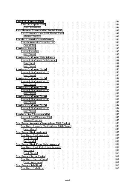 Table of Contents - DAFT - die De.Alt.Fan.Tabak