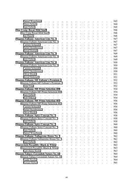 Table of Contents - DAFT - die De.Alt.Fan.Tabak