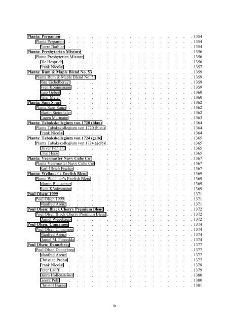 Table of Contents - DAFT - die De.Alt.Fan.Tabak