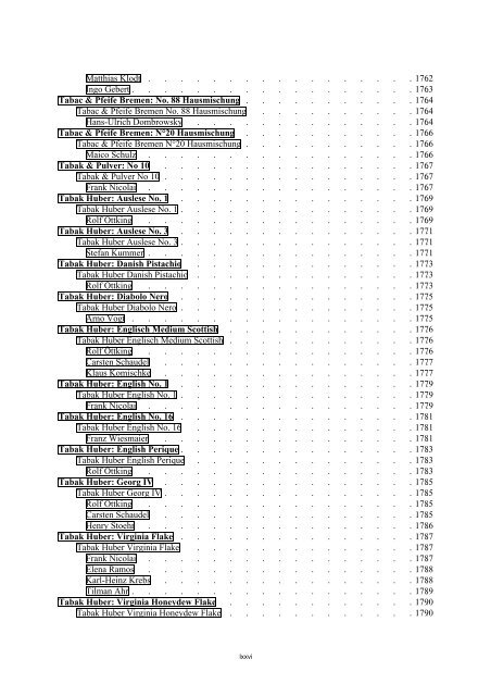 Table of Contents - DAFT - die De.Alt.Fan.Tabak