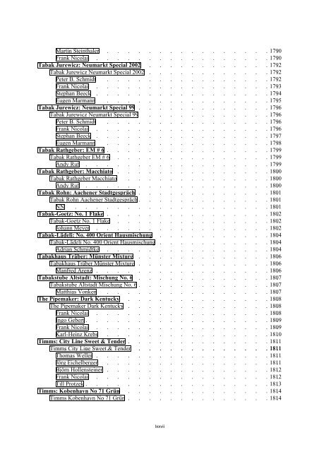 Table of Contents - DAFT - die De.Alt.Fan.Tabak