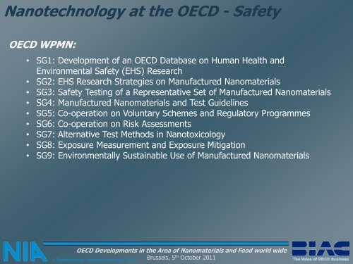 OECD Developments in the Area of ... - FoodDrinkEurope