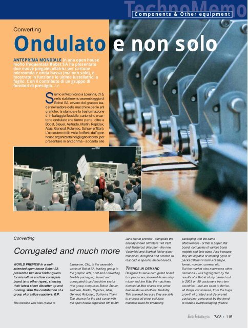 Ondulato e non solo TechnoMemo - Italiaimballaggio