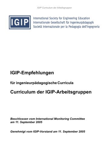 Ingenieurpädagogisches Curriculum ING-PAED IGIP