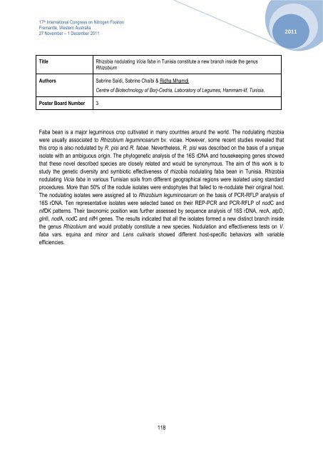 IN INOCULANTS Nodulaid - 17th International Nitrogen Fixation ...