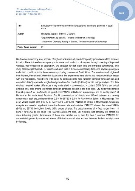 IN INOCULANTS Nodulaid - 17th International Nitrogen Fixation ...