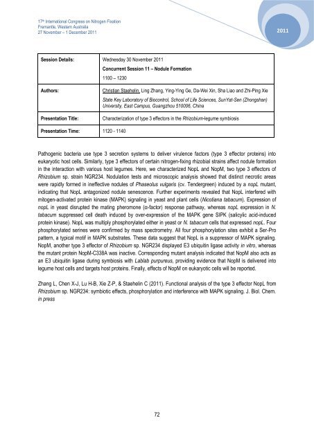 IN INOCULANTS Nodulaid - 17th International Nitrogen Fixation ...