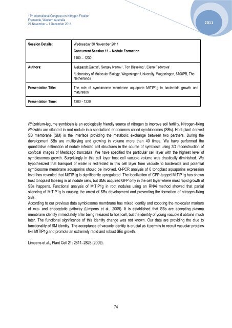 IN INOCULANTS Nodulaid - 17th International Nitrogen Fixation ...