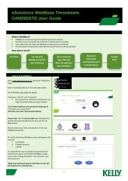 eSolutions WebBase Timesheets CANDIDATE User Guide - Kelly ...