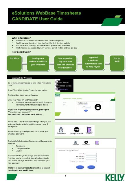 eSolutions WebBase Timesheets CANDIDATE User Guide - Kelly ...