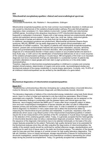 Mitochondrial encephalomyopathies: clinical and neuroradiological ...