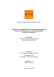 Kampfkunst als Möglichkeit der Persönlichkeitsstärkung - KHA