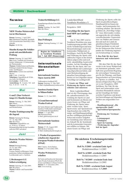 4 / 2005 - April - K 10339 - Dachverband für Budotechniken ...
