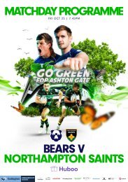 Matchday programme: Bristol Bears vs Northampton Saints