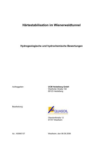 Härtestabilisation im Wienerwaldtunnel - UCM Heidelberg GmbH