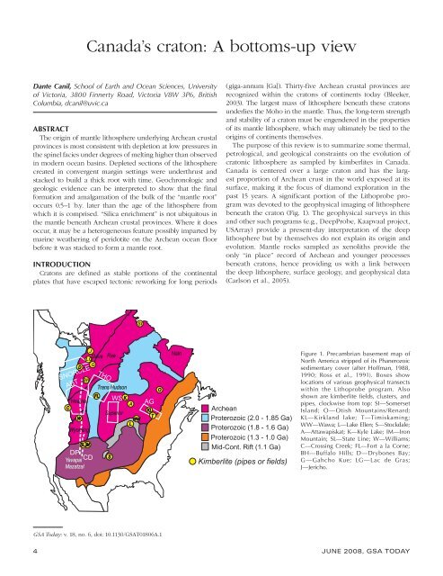 Canada's craton: A bottoms-up view - Geological Society of America