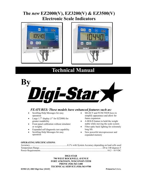 EZII Series Technical Manual - Digi-Star