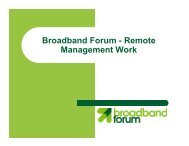 Broadband Forum - Remote Management Work